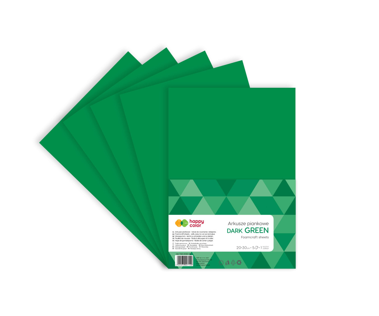 Arkusze piankowe A4 5szt. Happy Color ciemnozielone