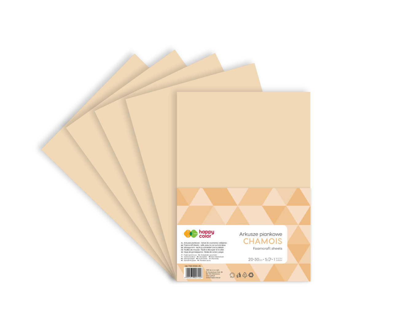 Arkusze piankowe A4 5szt. Happy Color chamois