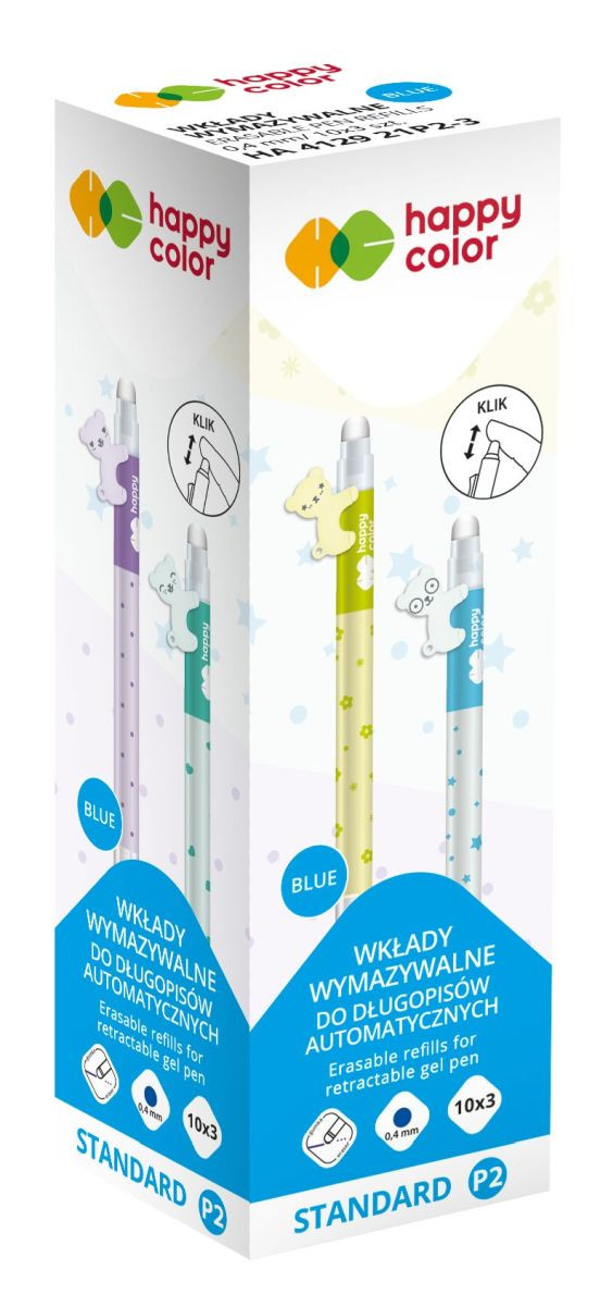 Wkład wymazywalny do długopisu aut. Hello Bears 0,4mm niebieski 3szt HA 4129 21P2-3