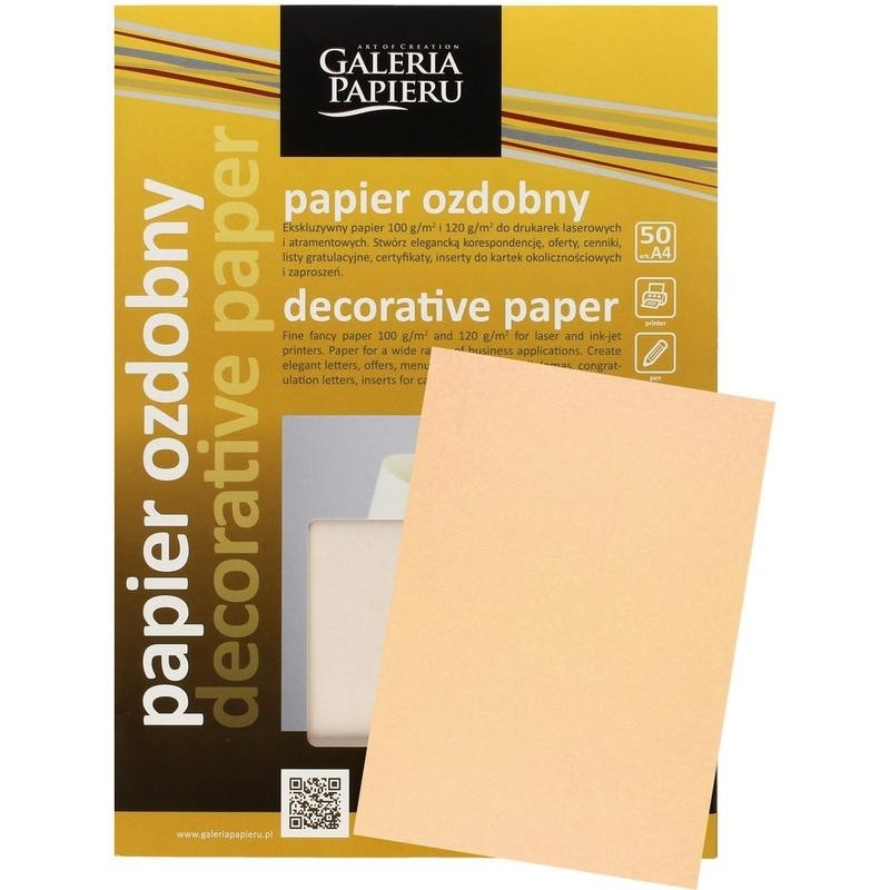 Papier ozdobny A4 (50) Nature ciemnobeżowy 120g Argo [206717]