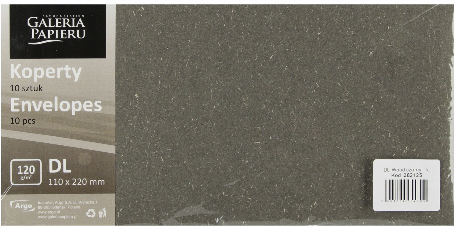 Koperta DL/10 Wood czarny K. 120g  Argo