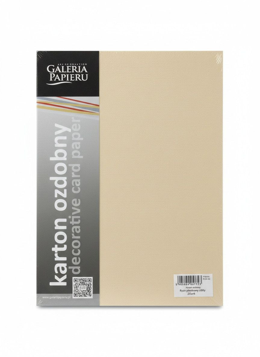 Karton ozdobny  A4 (20) Ryps piaskowy żółty 250g Argo  2024703