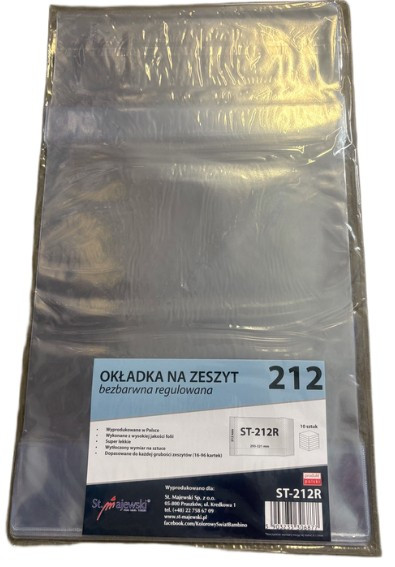 Okładka na zeszyt A5R ST-212R bezbarwna (10) 39261000 Majewski