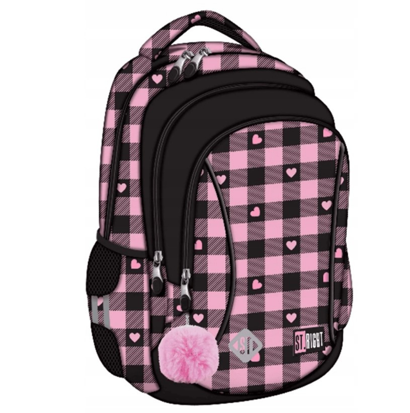 Plecak 3-komorowy Stright BP-26 Pink Checkered mkmp Majewski
