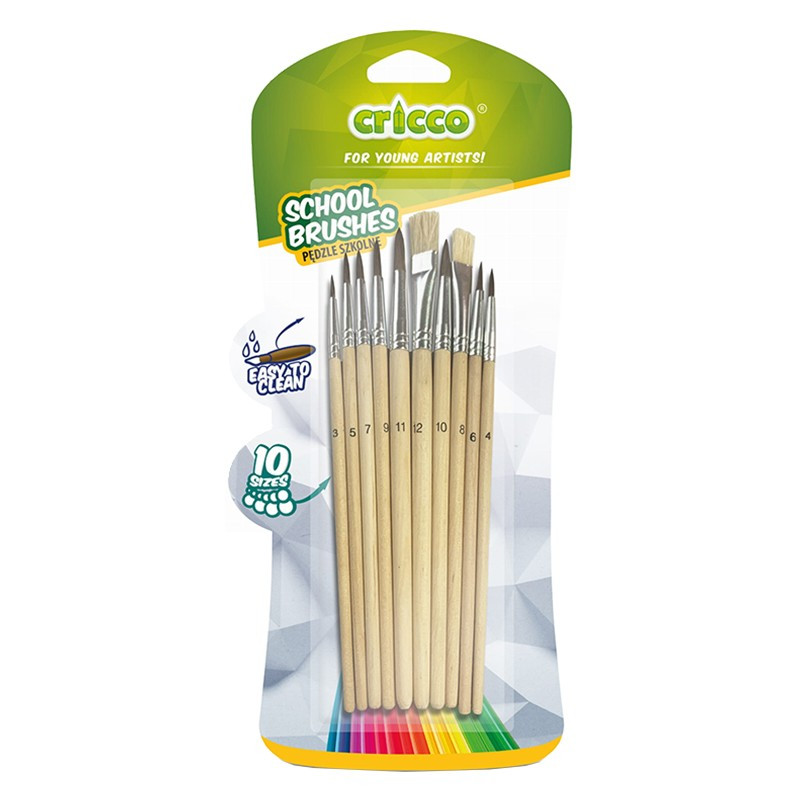 Pędzelki szkolne Cricco 10szt  Amex