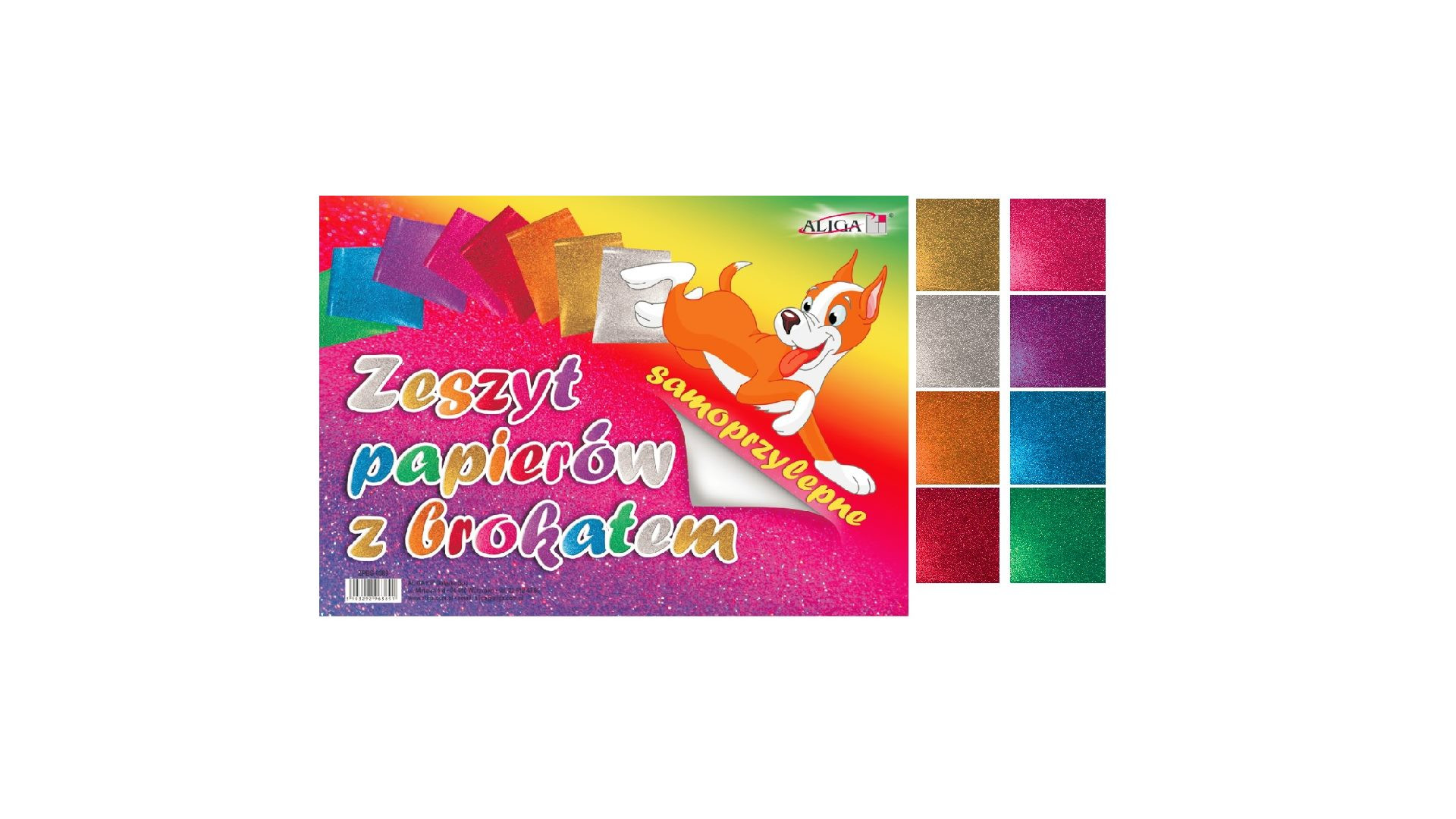 Zeszyt B5 papierów brokatowych samoprzylepnych 17x25cm 250g Aliga