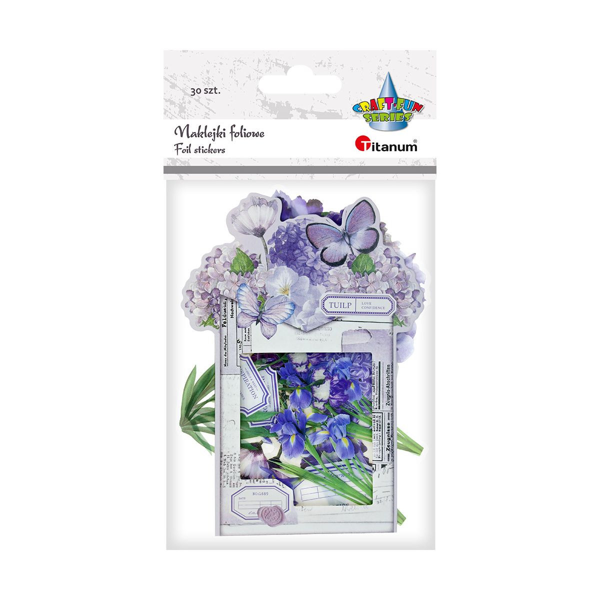 Naklejki foliowe 30szt Kwiaty Titanum