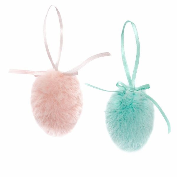 Zawieszki futerkowe Jajka 6cm, 2szt. Pastelowe DPWL-042 Dalprint