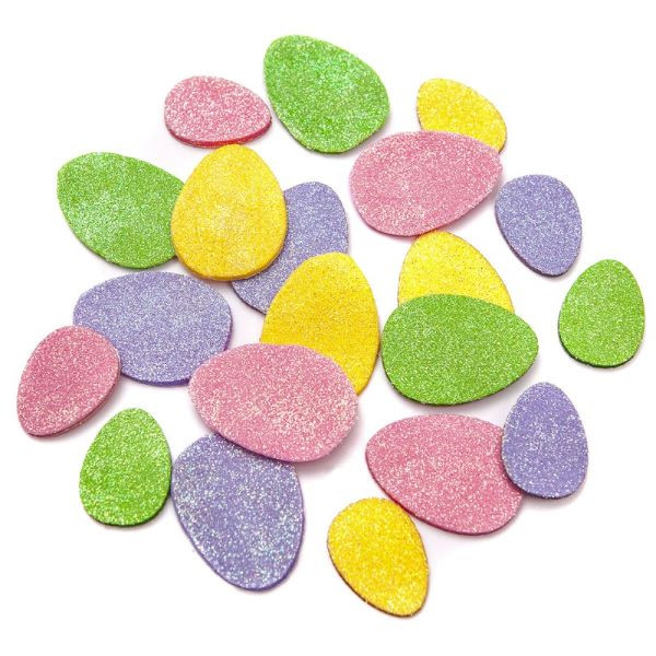 Brokatowe naklejki z pianki - pastelowe Jajka 20szt. DPPI-021 Dalprint