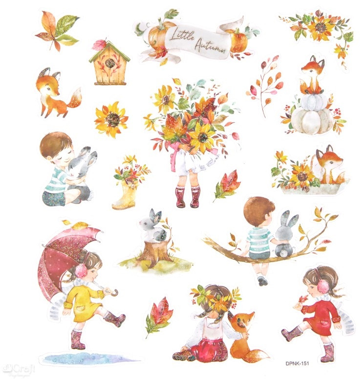 Naklejki z brokatem Little Autumn 19szt DPNK-151 Dalprint