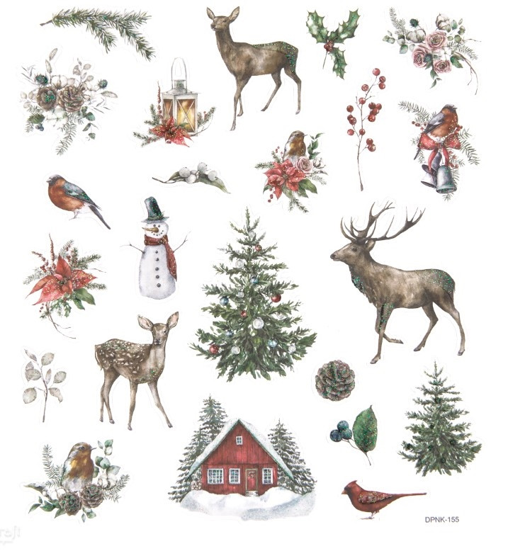 Naklejki z brokatem Lovable Christmas- Nature 23 szt. DPNK-155 Dalprint