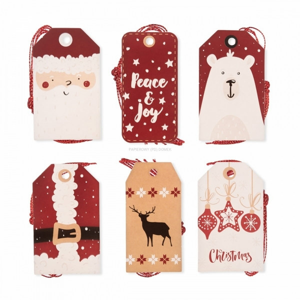 Zawieszki do prezentów ze sznurkiem Santa 24szt DPZS-051 Dalprint