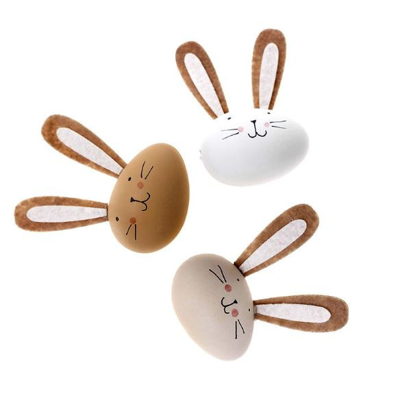 Pisanki - zajączki 9cm, 3 szt neutralne DPWL-053 Dalprint