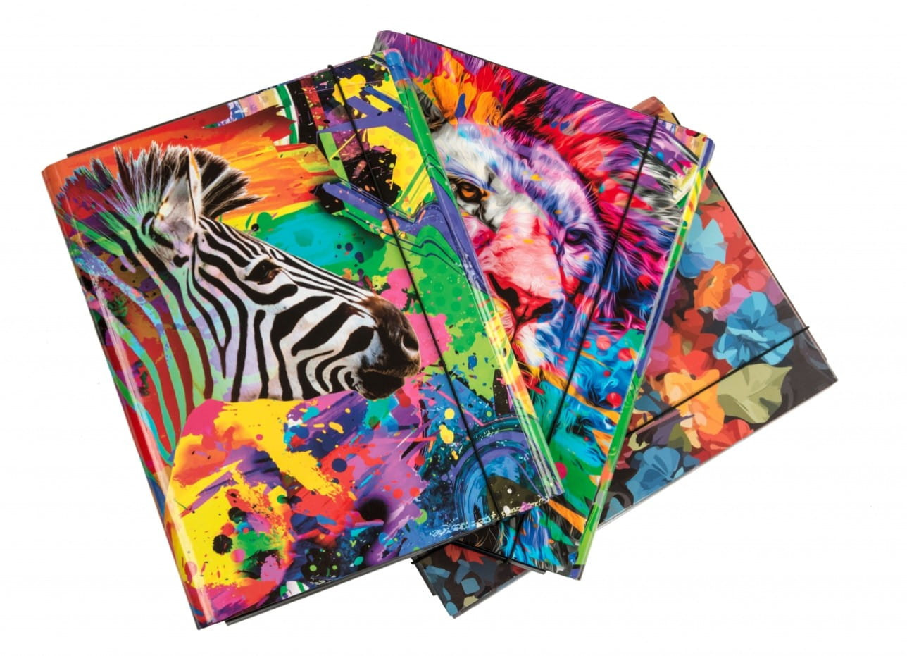 Teczka skrzydłowa z gumką A4 4cm VauPe kolekcja Afryka