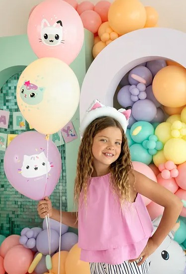 Balony gumowe 30cm Koci Domek Gabi 6szt SB14P-348-000-6 PartyDeco