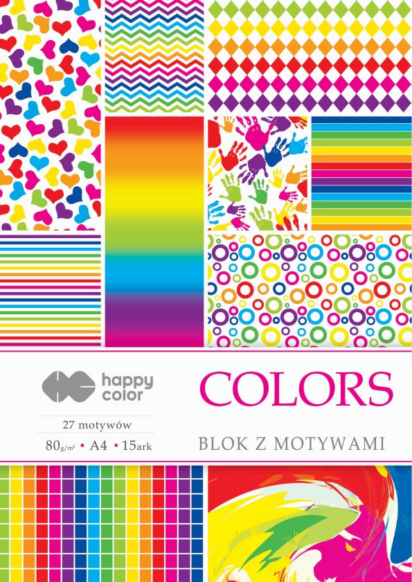 Blok z motywami Colors A4/15ark 80g Happy Color