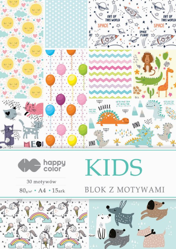 Blok z motywami Kids A4/15ark 80g Happy Color