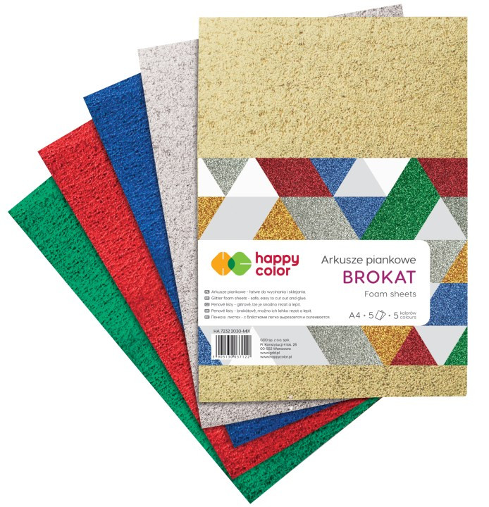 Pianka brokatowa A4/5szt. Happy Color