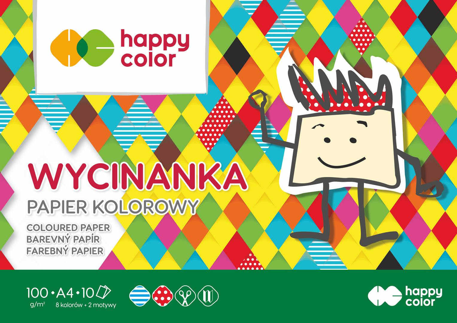 Blok kolorowy Wycinanka A4/10 100g Happy Color