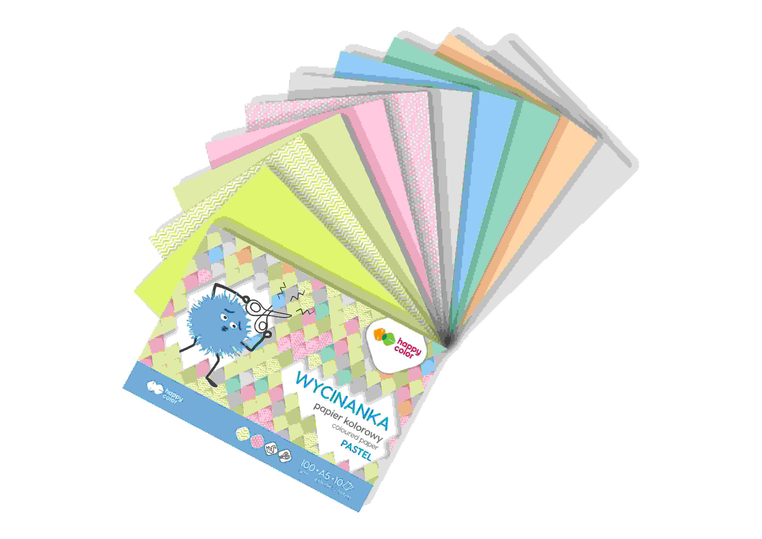 Blok Wycinanka A5/10 pastel 100g Happy Color HA 3710 1520-PA10