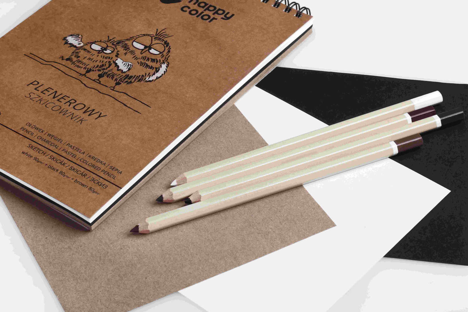 Szkicownik na spirali A5/70 80/90g/m2 3 kolory Plenerowy Happy  Color HA 3808 1520-P70