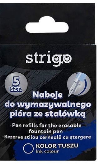 Naboje do pióra wymazywalnego Strigo niebieskie SSC262 WPC