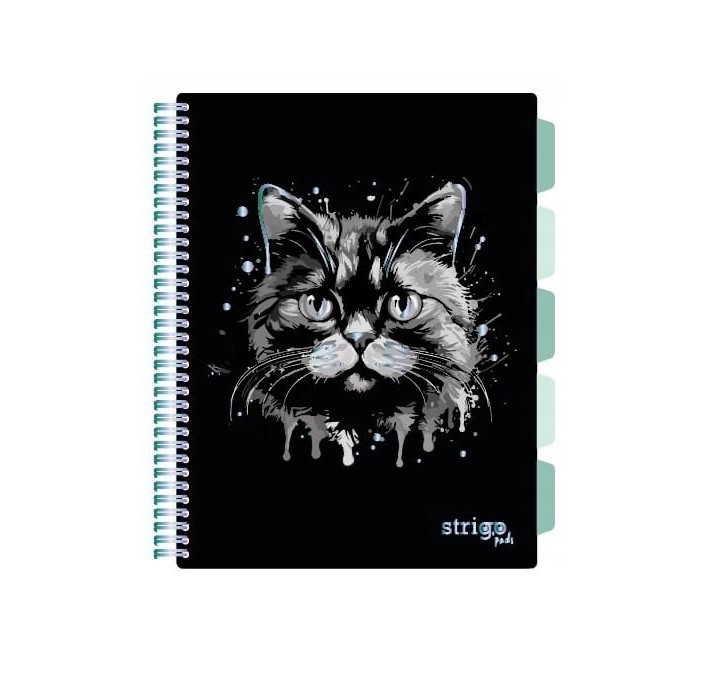 Kołozeszyt A4/100k. kr Project Book KOT czarny 80g Strigo PADS019 WPC