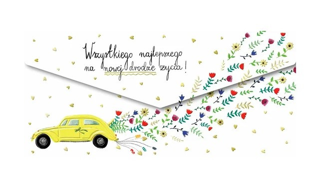 Koperta Ślub Żółte Auto Henry