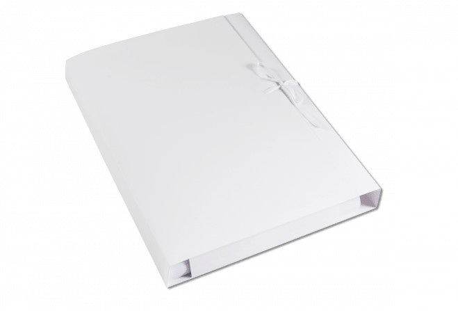 Teczka wiązana A4 biała 300g ISO 9706 bezkwasowa BARBARA 320x250x35