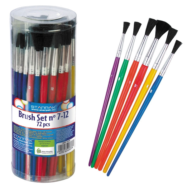 Zestaw pędzli tuba nr 7-12 (72szt) 141354 Starpak