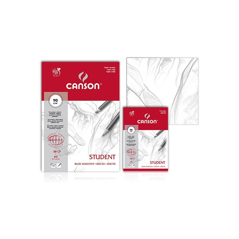 Szkicownik Canson Student A4/100k 90g ziarnisty na spirali