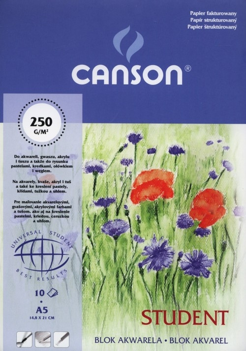Blok do akwareli A5/10 250g fakturowany Canson
