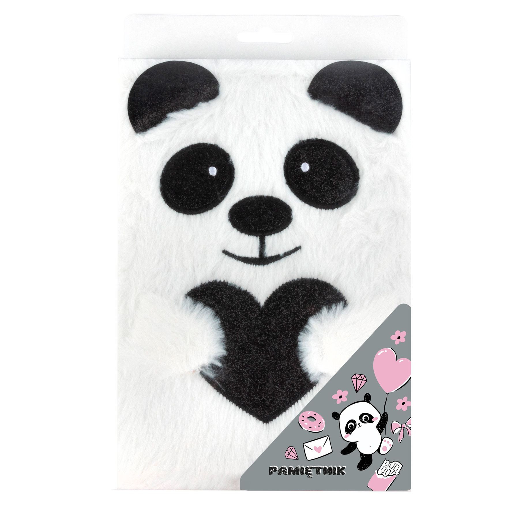 Pamiętnik pluszowy z kłódką Panda PPZKP Derform
