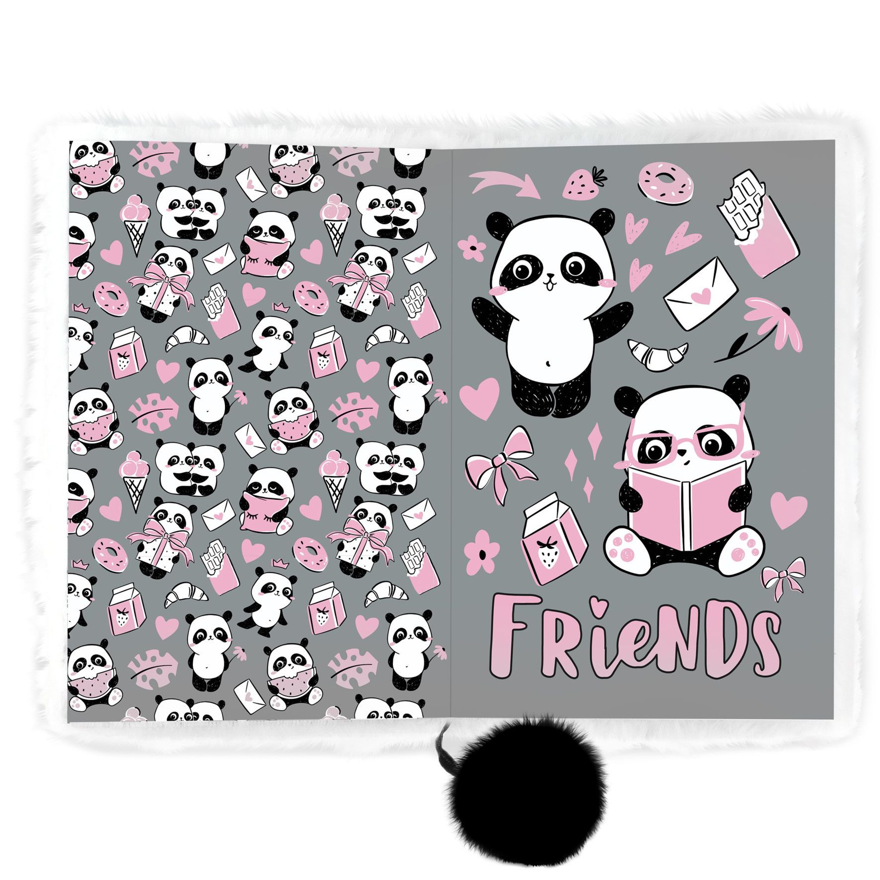 Pamiętnik pluszowy z kłódką Panda PPZKP Derform
