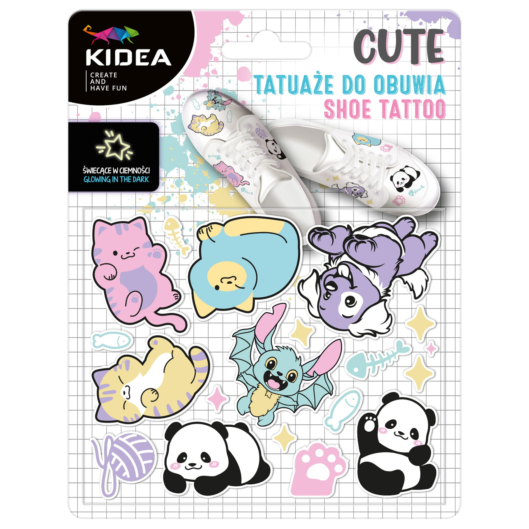 Tatuaże do obuwia świecące w ciemności Cute miusic Kidea Derform