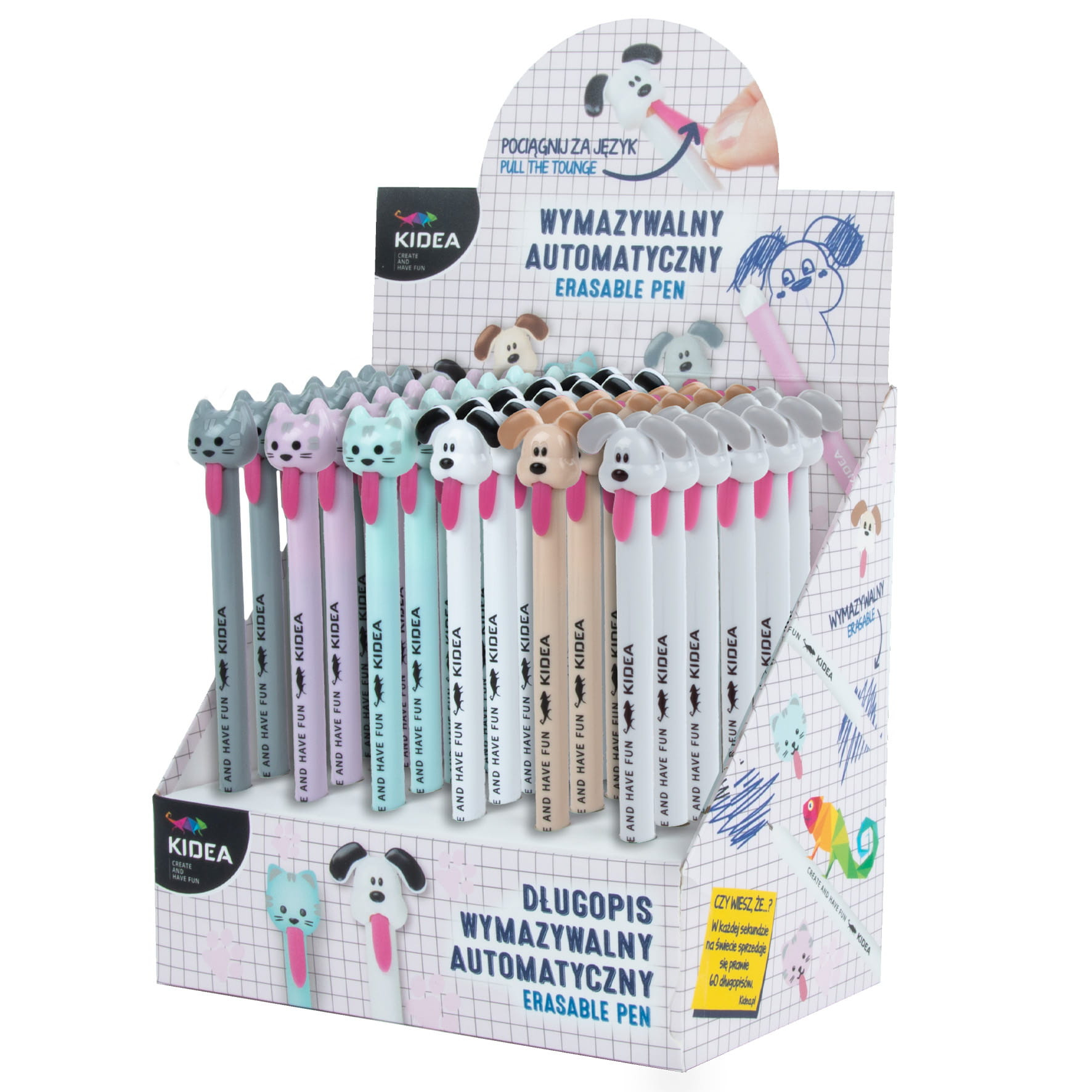 Długopis wymazywalny automatyczny z figurką E Kidea D Kot i pies Derform