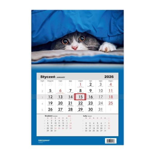 Kalendarz jednodzielny Kot Sztuka Rodzinna