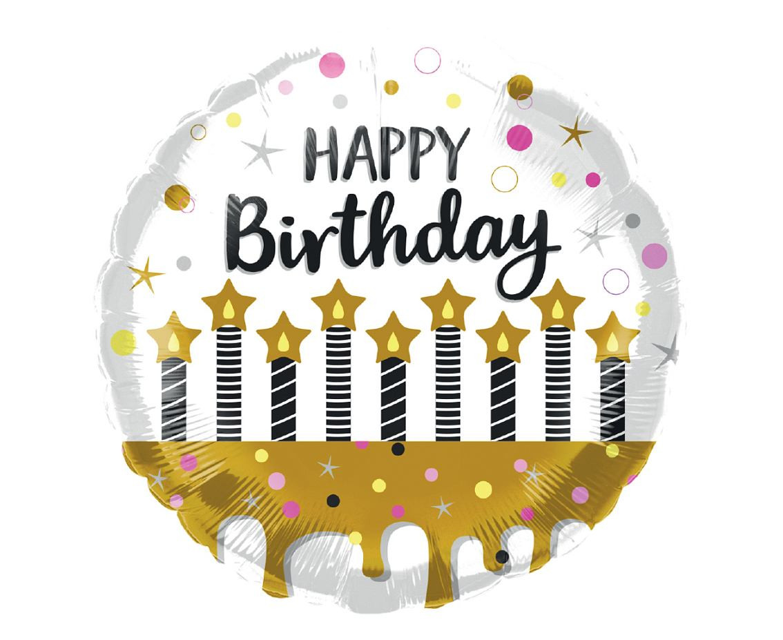 Balon foliowy 18" Happy Birthday ze świeczkami FO-HP18 GoDan