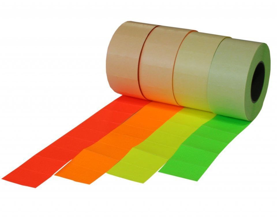 Taśma do metkownicy (5) dwurzędowa prosta  (26x16) fluor czerwona ( TOVEL) Kal-Pack