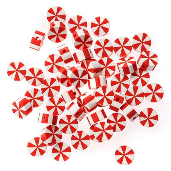 Koraliki polimerowe Cukierki świąteczne 1cm (48szt) GRKO-142 Dalprint