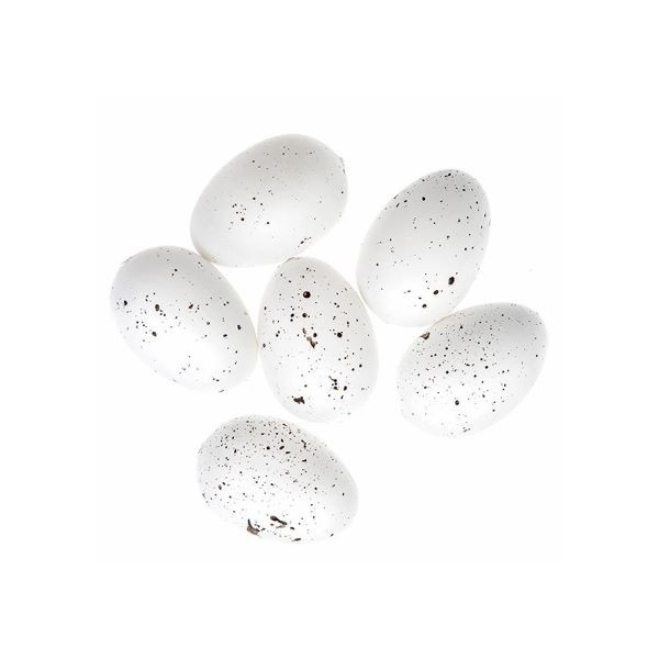 Jajka 6cm 6szt białe nakrapiane DPWL-063 Dalprint