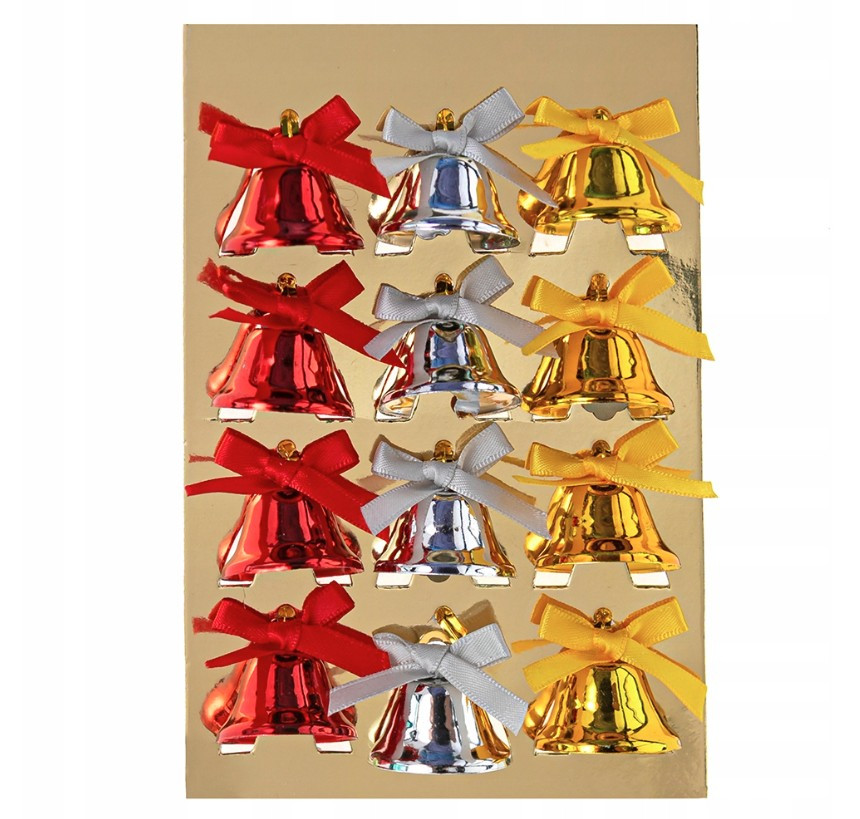 Dzwonki metalowe z kokardką 12szt DPME-015 Dalprint