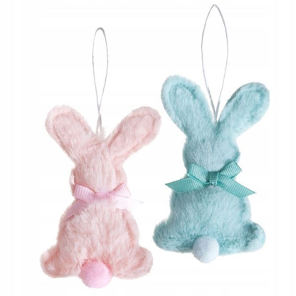 Zawieszki futerkowe króliczki 9cm 2szt pastel DPWL-031 Dalprint