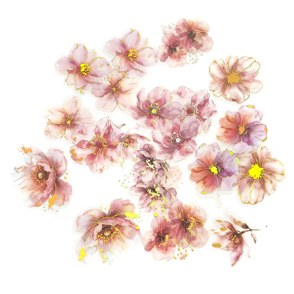 Naklejki połyskujące PET - Kwiaty (20szt) - Pink Blush DPNK-262 Dalprint