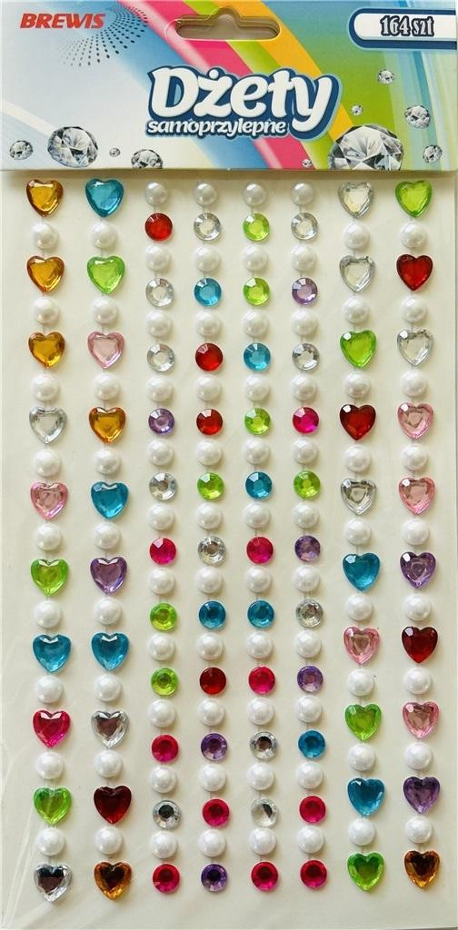 Dżety samoprzylepne serca, perły DS89 Brewis