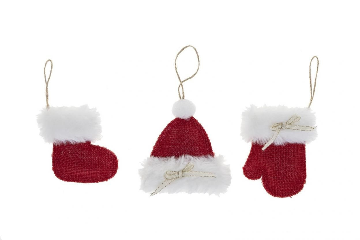Zawieszka świąteczna1 szt. bucik, czapka, rękawiczki DX14 Brewis