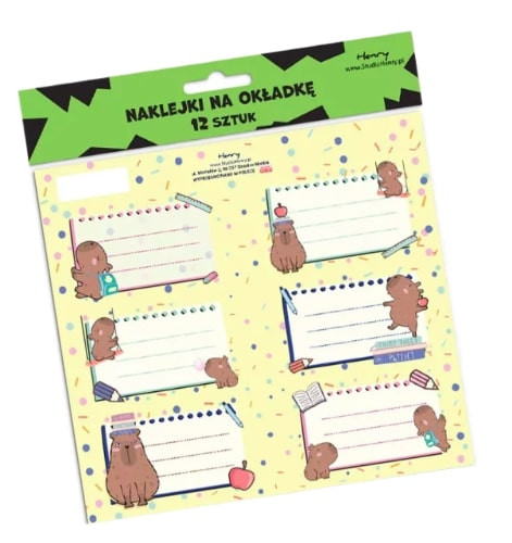 Naklejki na okładkę 2 (12szt) Kapibara Henry