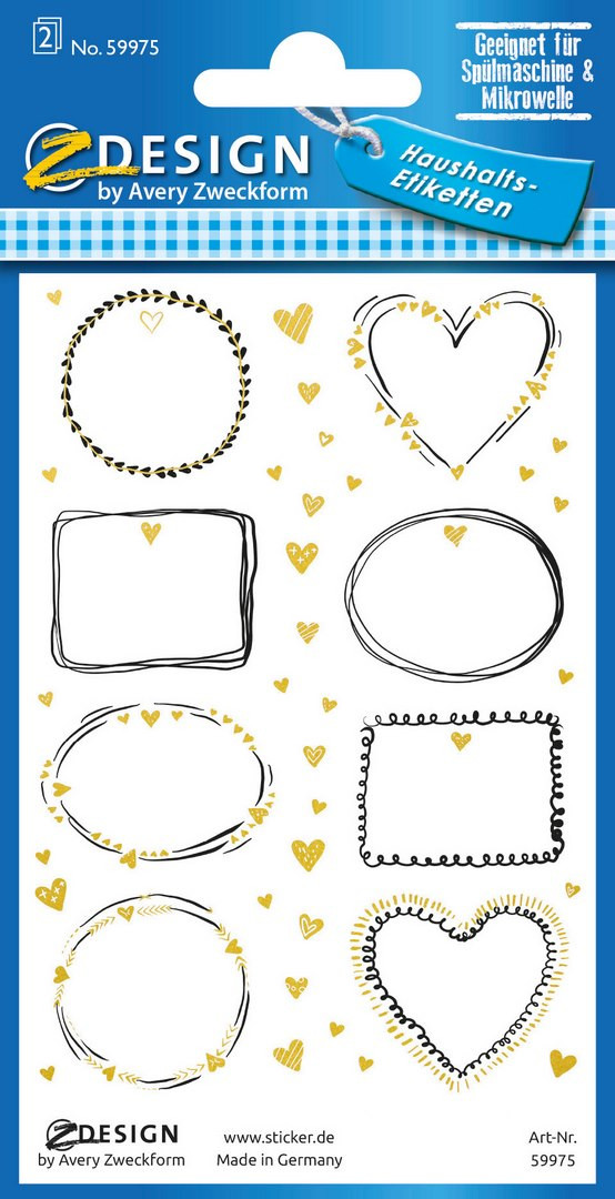 Etykiety na przetwory i słoiki serca Avery