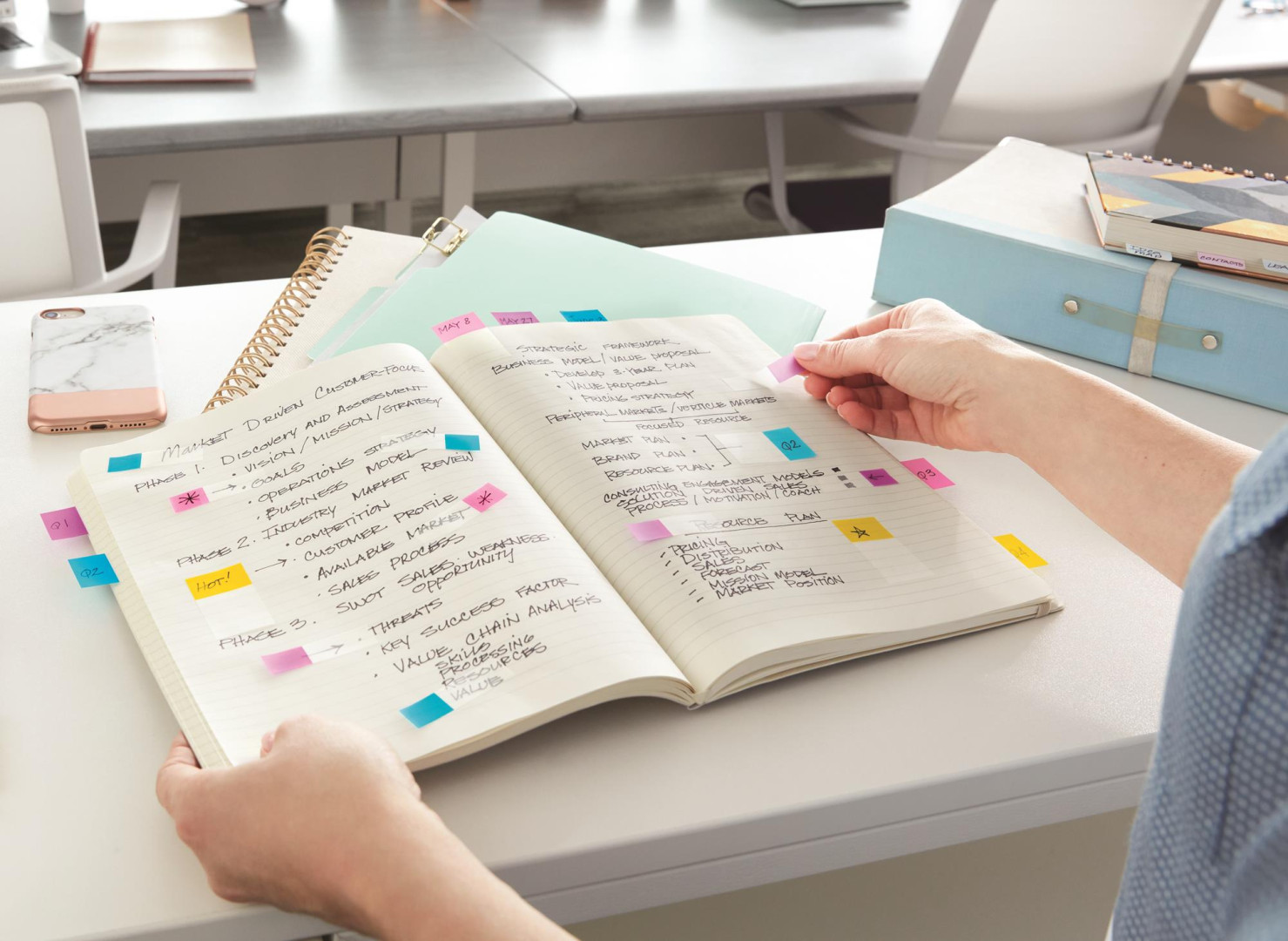 Zakładki indeksujące Post-it pomarańczowe 25,4x43,2mm 50szt.