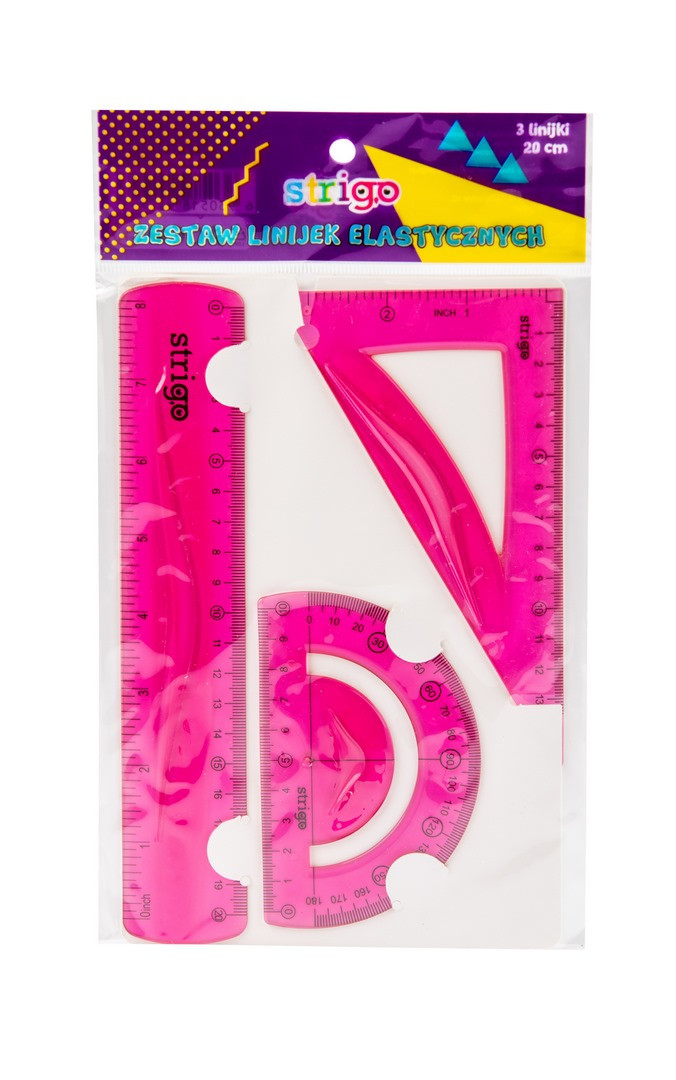 Zestaw geometryczny elastyczny różowy SSC072 Strigo WPC